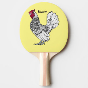 Sebright chicken cartoon illustration ping pong paddle