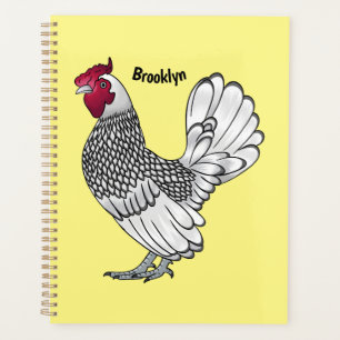 Sebright chicken cartoon illustration planner