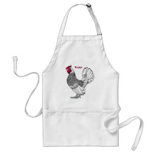 Sebright chicken cartoon illustration standard apron