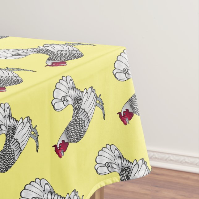 Sebright chicken cartoon illustration  tablecloth (In Situ)