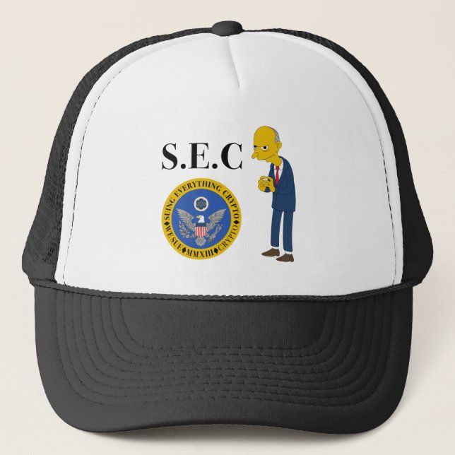 SEC Suing Everything Crypto Gary Trucker Hat (Front)