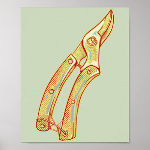Secateurs Gardening tools Poster