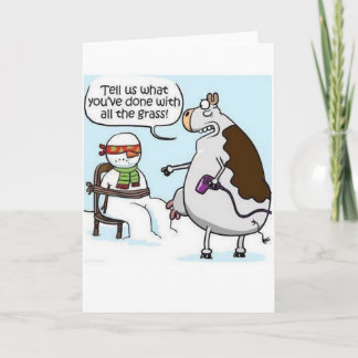 Sèche-cheveux Vache Hiver Carte Snowman