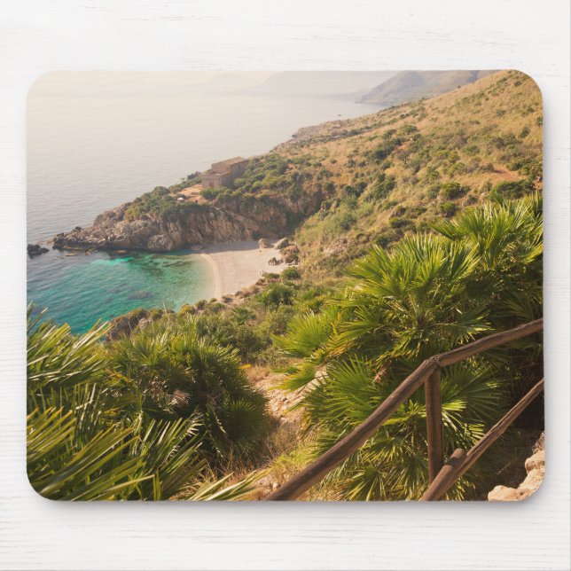 Secluded beach in Lo Zingaro, Sicily Mouse Pad (Front)