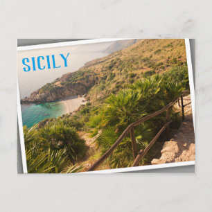 Secluded beach in Lo Zingaro, Sicily Postcard