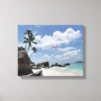 Secluded beach in Seychelles Canvas Print