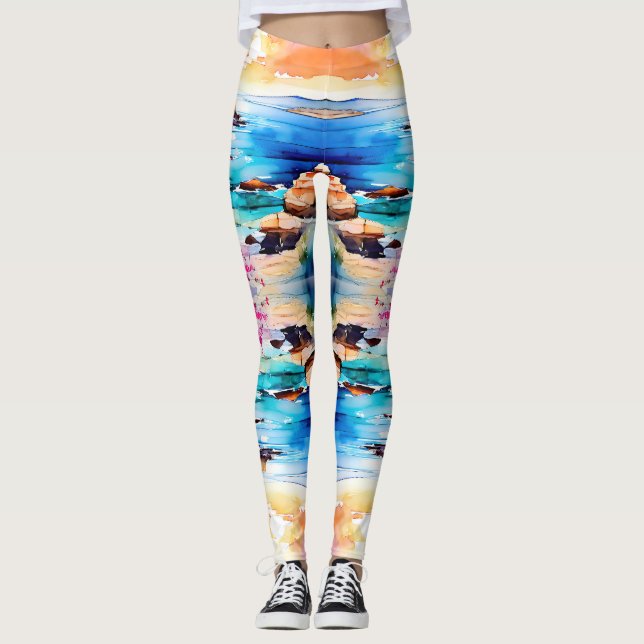 "Secluded Beach"  Leggings (Front)