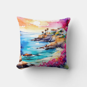 "Secluded Beach" Throw Pillow