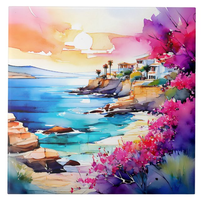 "Secluded Beach"  Tile (Front)