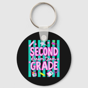 Second 2nd Grade Dream Team Back To School Boy Keychain