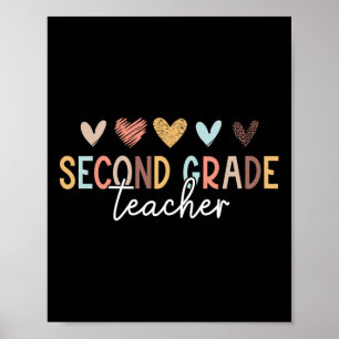 Second 2nd Grade Teacher First Day Of School Byck Poster