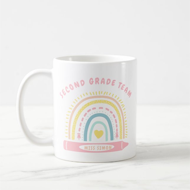 Second 2nd grade Team Squad Teacher Back To School Coffee Mug (Left)