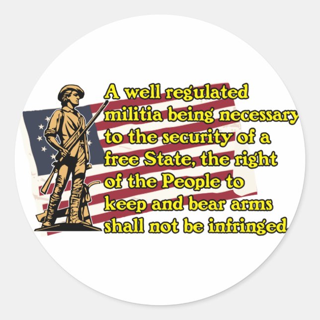 Second Amendment Classic Round Sticker (Front)