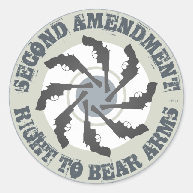 Second Amendment Classic Round Sticker (Front)
