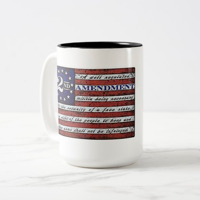 Second Amendment Defend the Police Two-Tone Coffee Mug (Front Left)