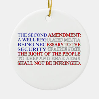 Second Amendment Flag Ceramic Ornament