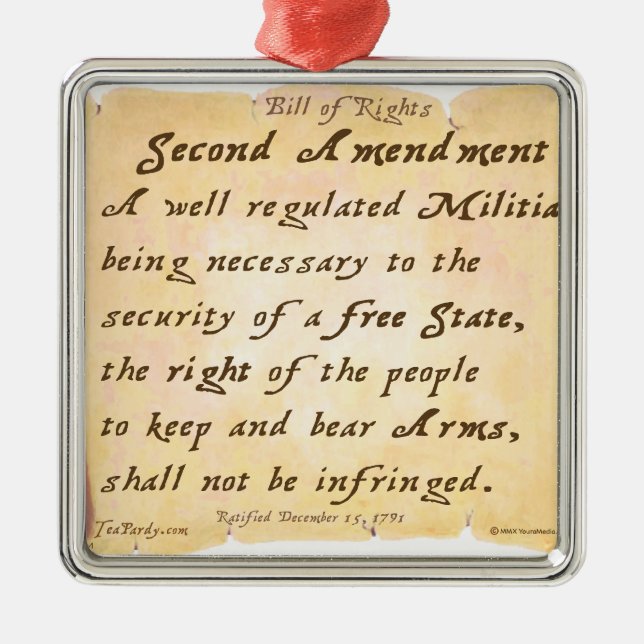 Second Amendment Metal Ornament (Front)