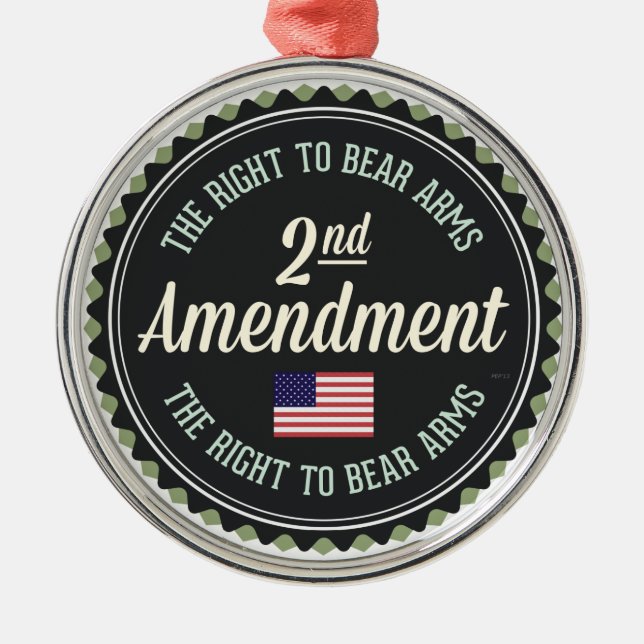 Second Amendment Metal Ornament (Front)