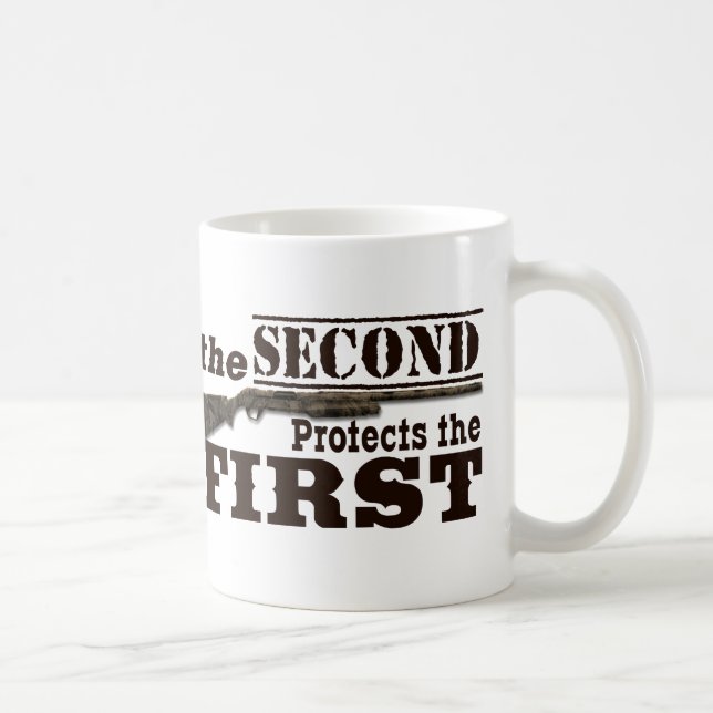 Second Amendment Protects First Amendment Coffee Mug (Right)
