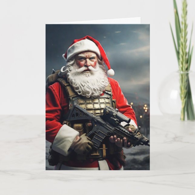 Second Amendment Santa Christmas Card Conservative (Front)
