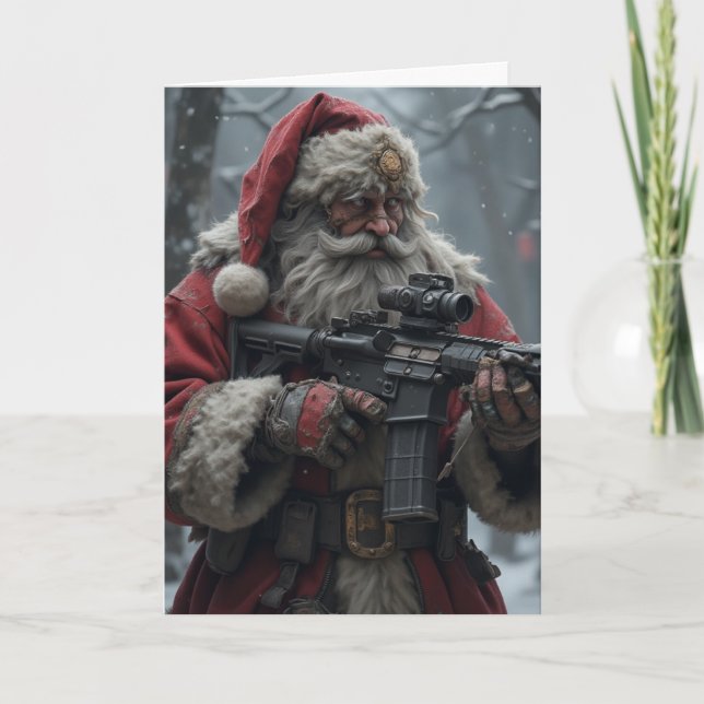 Second Amendment Santa Funny Christmas Card (Front)