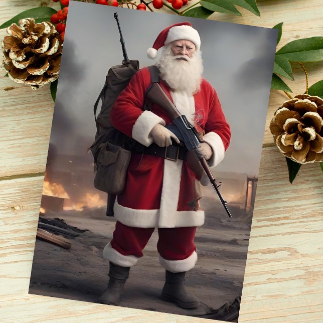 Second Amendment Santa Funny Christmas Holiday Card (Second Amendment Santa)