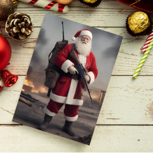 Second Amendment Santa Funny Christmas Holiday Card