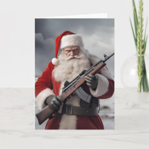 Second Amendment Santa Funny Christmas Holiday Card