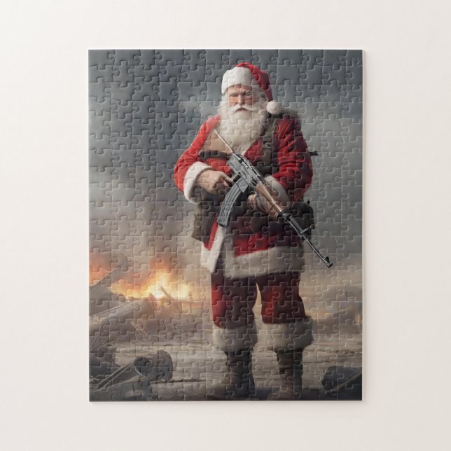 Second Amendment Santa Funny Christmas Jigsaw Puzzle (Vertical)