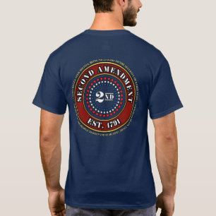 Second Amendment Shield Front and Back T-Shirt