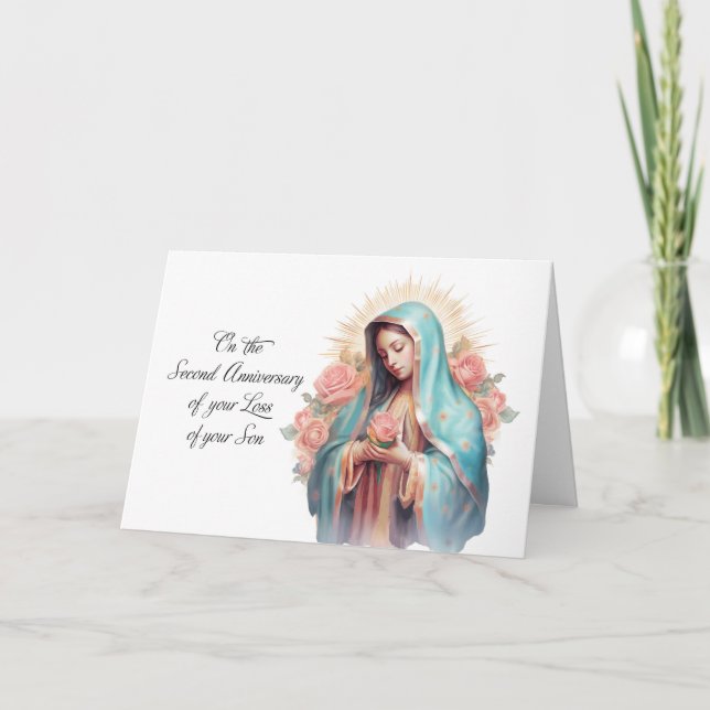 Second Anniversary of Loss of Son Blessed Mary Card (Front)