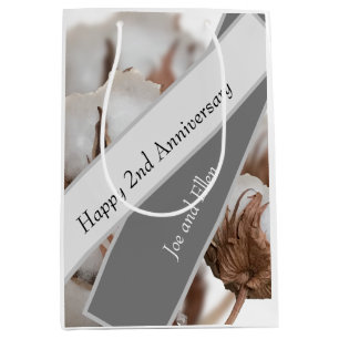 Second Anniversary with Cotton plant Medium Gift Bag