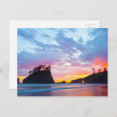 Second Beach at sunset, Washington Postcard (Front/Back)