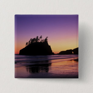 Second Beach at Twilight, Olympic NP, WA, USA 2 Inch Square Button