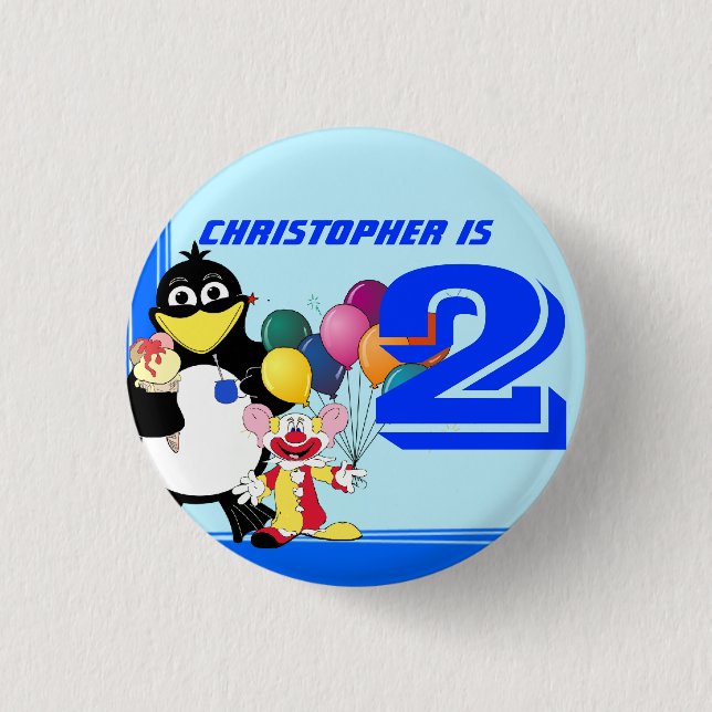 Second birthday 1 inch round button (Front)