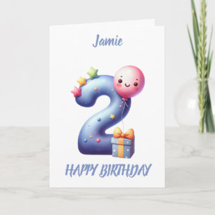 SECOND BIRTHDAY BALLOONS HAPPY BIRTHDAY CARD