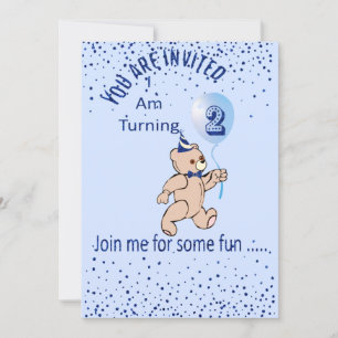Second Birthday Blue Invite