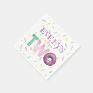 Second Birthday Doughnut Party Personalized Napkin