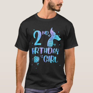 Second Birthday Girl Mermaid 2nd Toddlers Back to T-Shirt