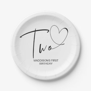 Second Birthday Party Decor Two Birthday Paper Plate