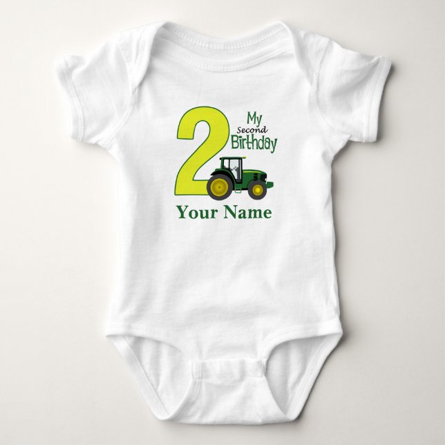 Second Birthday Personalized Baby Bodysuit (Front)