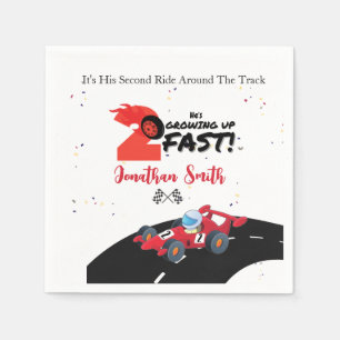 Second Birthday Red Race Car Napkin