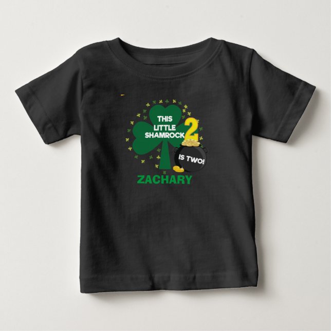 Second birthday shirt Irish shamrock forSt.Patrick (Front)