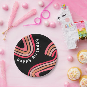 Second Birthday Two Groovy Rainbow Paper Plate