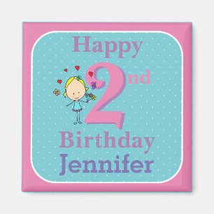 Second Birthday, Two Year Old, Girl Magnet
