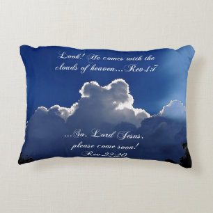Second Coming Inspirational Scripture Accent Pillow