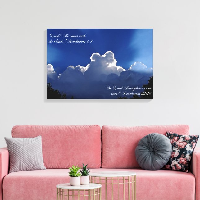 Second Coming Inspirational Scripture Canvas Print (Insitu(LivingRoom))