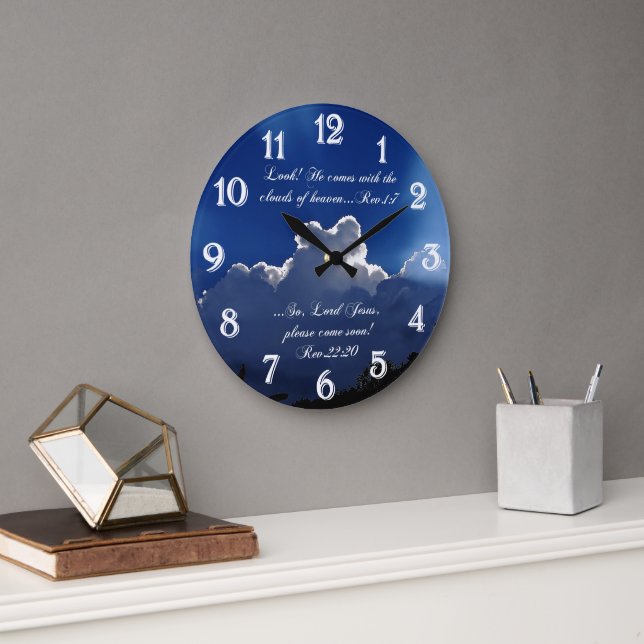 Second Coming Inspirational Scripture Clock (Office)