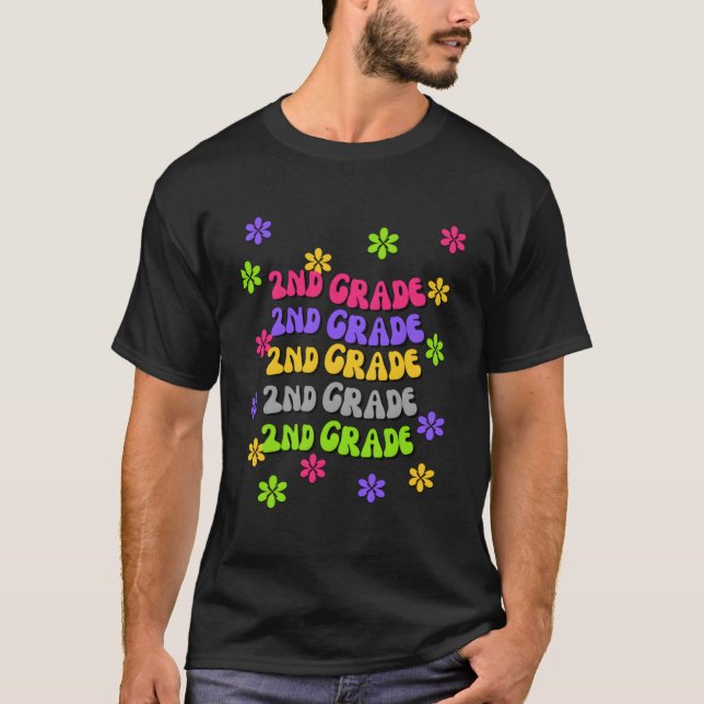 Second Grade 2Nd Daisy Retro T-Shirt (Front)