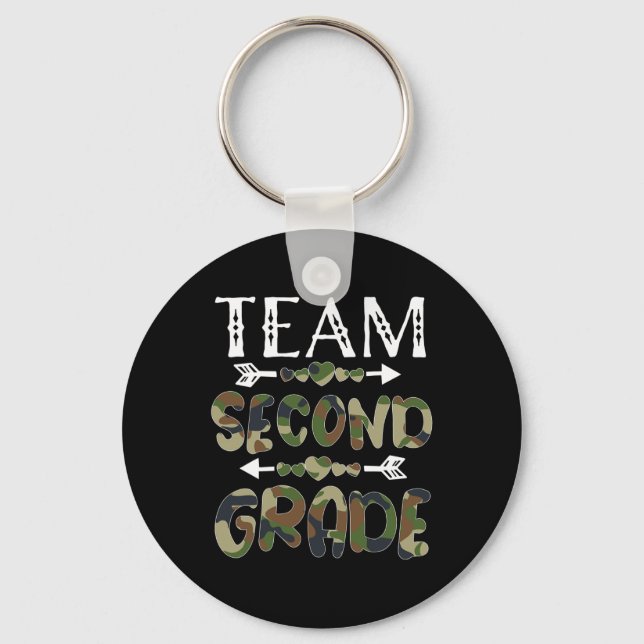 Second Grade Back To School 1st Day Camo Teachers  Keychain (Front)